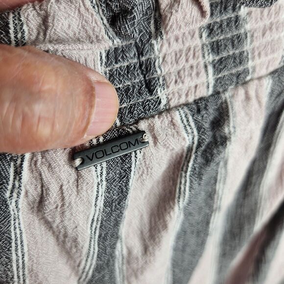 Volcom Womens Size Medium Coco Shorts Strappy Cami Set Striped Blue White - Picture 4 of 16